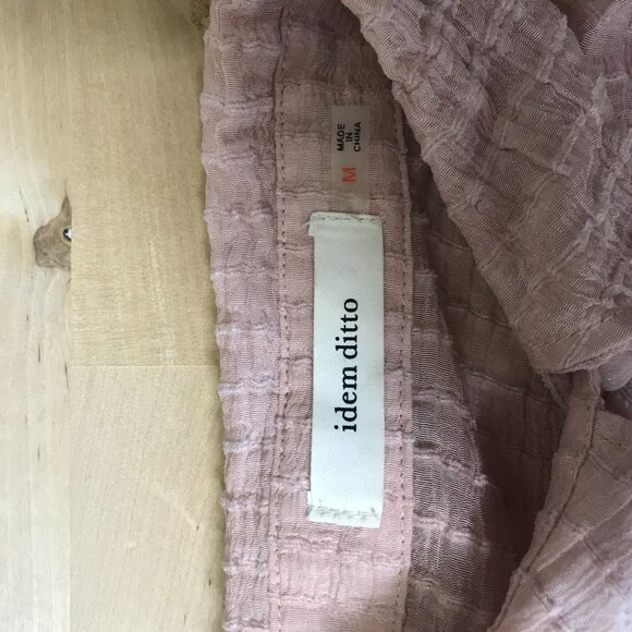 IDEM DITTO -WOMEN'S MEDIUM - PINK 3/4 SLEEVE BUTTON COLLARED VISCOSE BLEND TOP - Picture 7 of 8